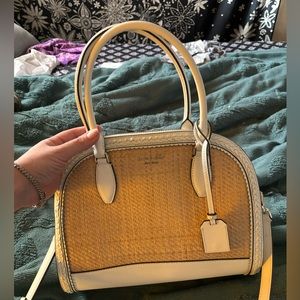 KATE SPADE pre owned summer crossbody rattan white bag